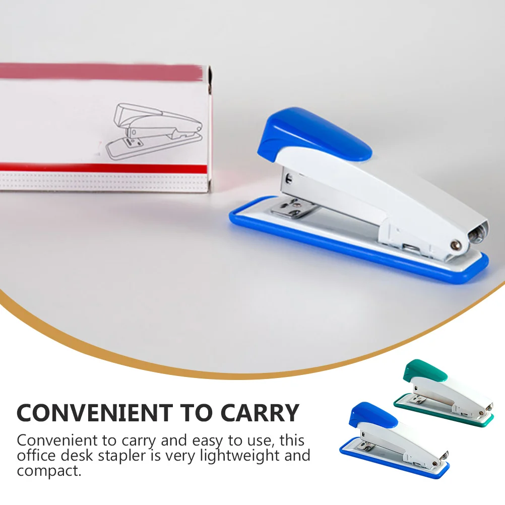 2 Pcs Indoor Stapler Office Small Stainless Steel Paper School Book Stapling Tool