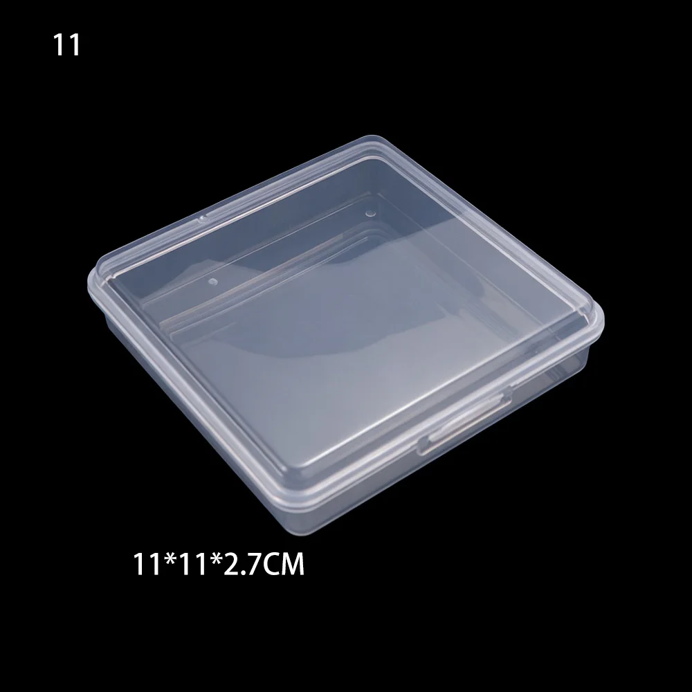 Mini Transparent Organizer Box Dustproof Transparent Mini Square Storage Box Flip Cover Container Dustproof Storage Boxes