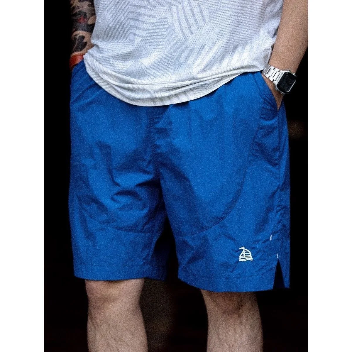 Lightweight Breathable Nylon Outdoor Workwear Shorts Summer Youth Casual Loose Fit Five-Quarter Length Beach Shorts for Men A...