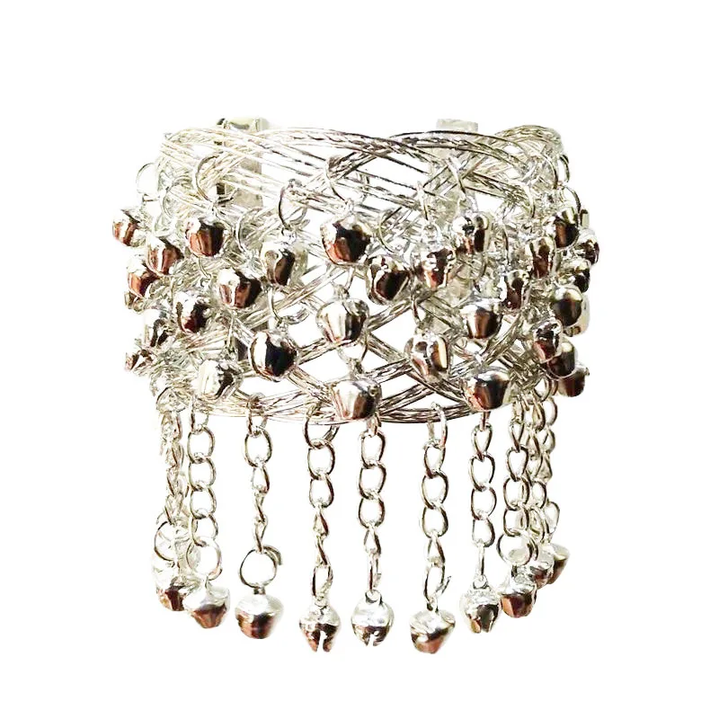 Classic Ethnic Style Miao Open Bell Bracelet Dance Performance Clothing Arm Ring Accessories Jewelry