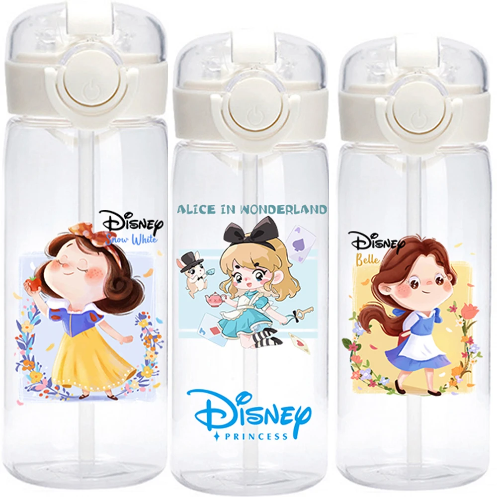 

Disney Gift Cartoon Cute Princess Series Clear High Quality Water Bottle Outdoor Sport Leak Proof Cute Plastic School Kid 400ML