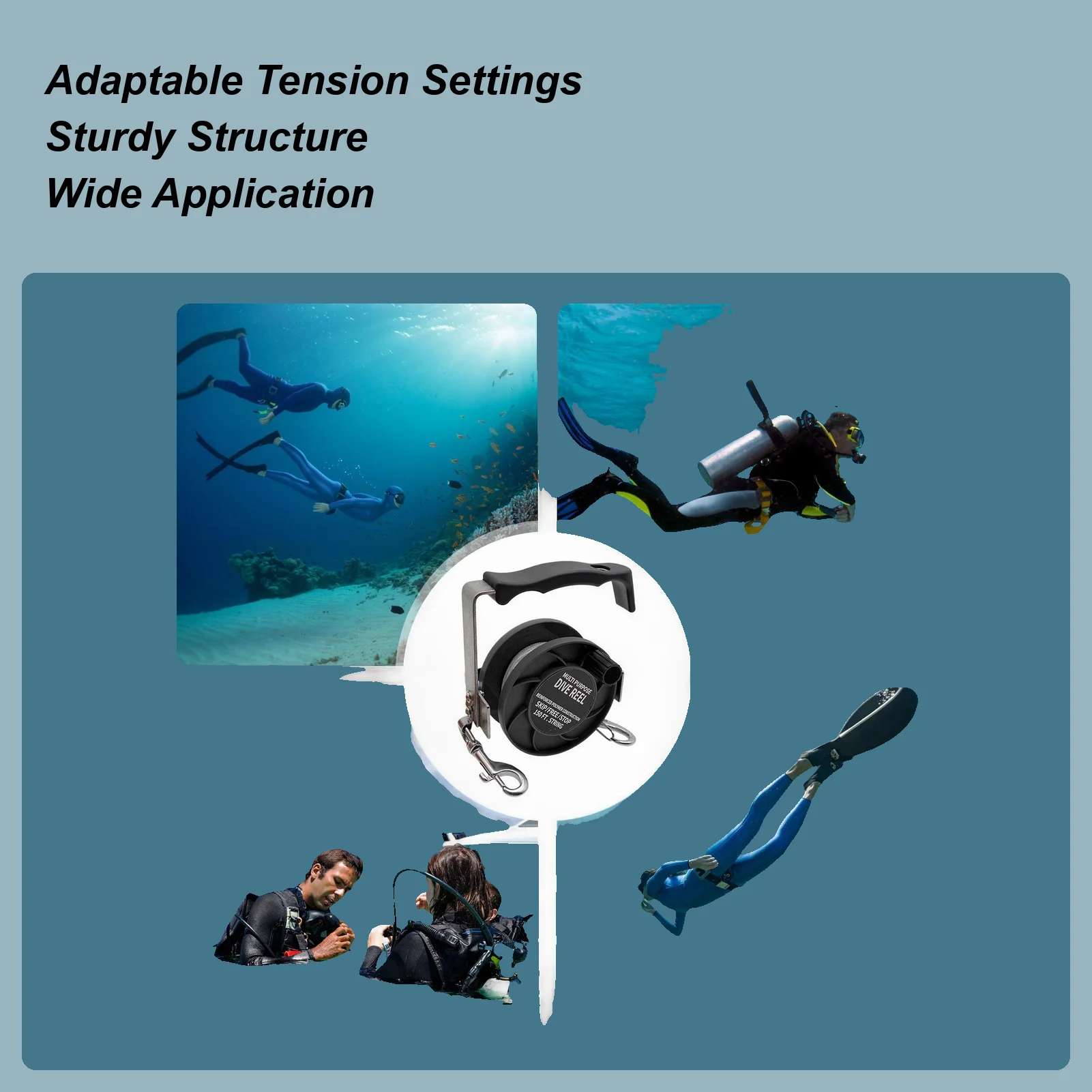 

Diving Reel 290FT Heavy Duty Adjustable Nylon Rope Ergonomic Stable Dive Reel For Snorkeling Spearfishing Boat Outdoor Beach