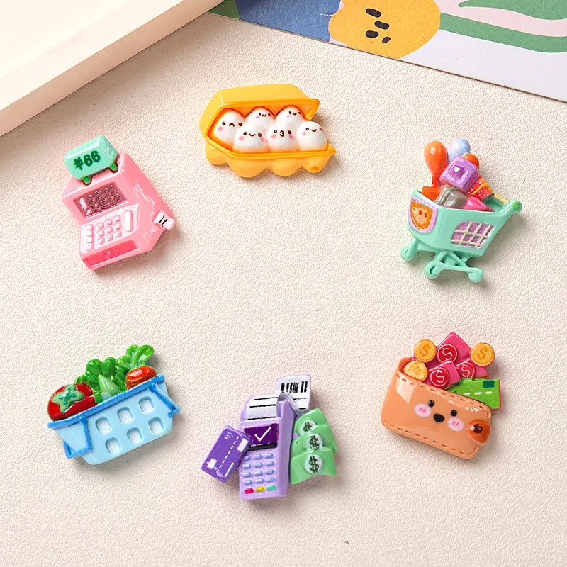 50pcs Cartoon Resin Simulation Convenience Store Flatback DIY Scrapbooking Cabochon for Homemade Dollhouse Gift