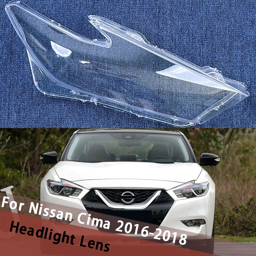 

Для Nissan Cima 2016 2017 2018, крышка фары, прозрачный абажур, чехол для фары, плексиглас, замена оригинальных линз