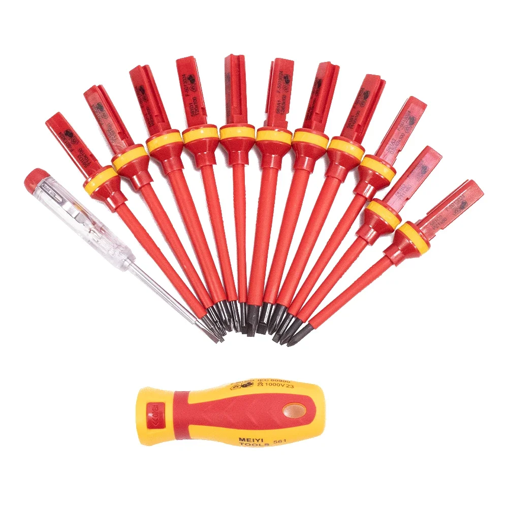 Imagem -02 - Conjunto de Chave de Fenda Isolada Premium 13 Pcs 1000v com Pontas Magnéticas para Eletricistas: Phillips Torx Hex para Uso Profissional Doméstico