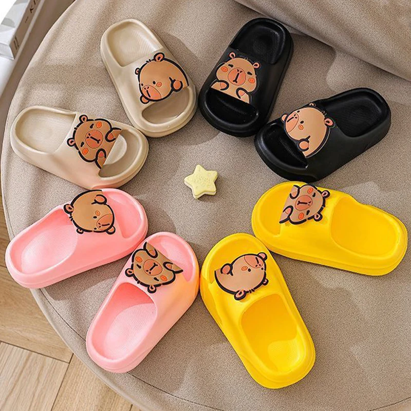 2026 Summer New Children's Slippers for Boys and Girls Cute Dolphin Home Slippers Non slip Soft Bottom Bathroom Slippers