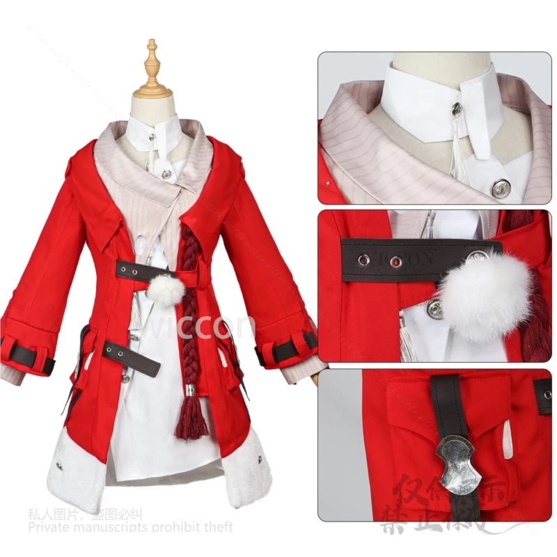 Gioco Anime Honkai Star Rail Cosplay Clara Costume Gioco di ruolo Abito rosso Scarpe per capelli lunghi Parrucca per le donne Festa di Halloween personalizzata