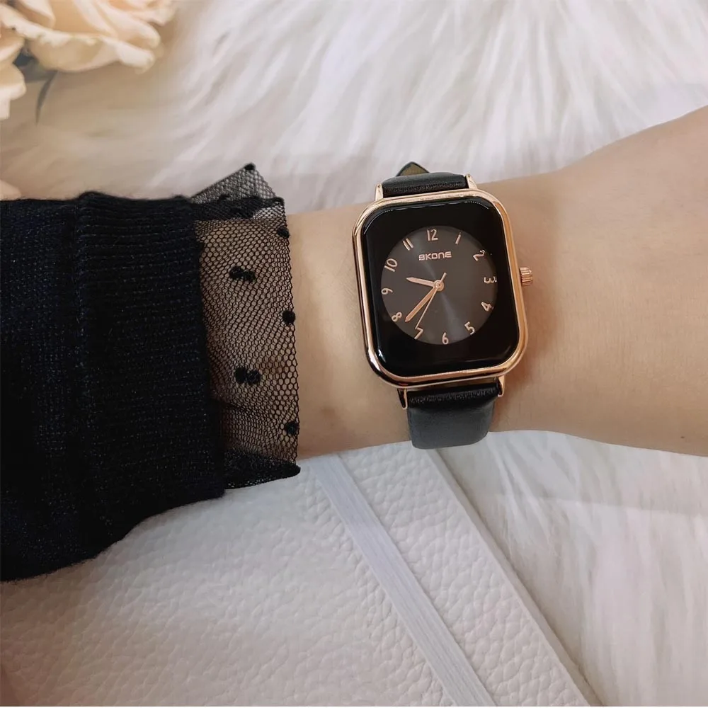 SKONE Jelly design high-end watch with simple temperament waterproof sports square belt student women's watch