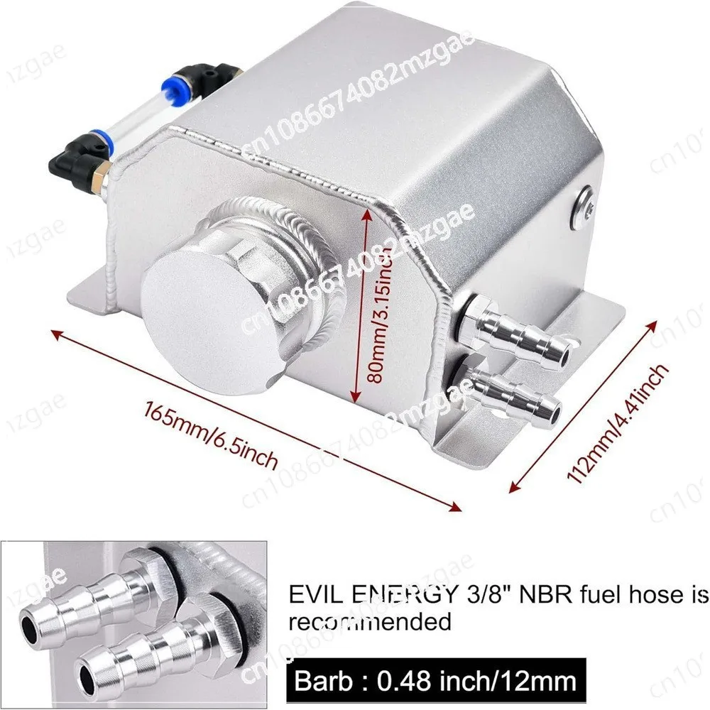 Car Modification 1L Square Ventilator Oil Pot Expansion Cooling Overflow Tank Aluminum Alloy Universal