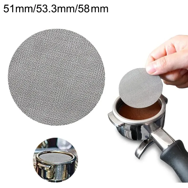 Stainless Steel 51/53.3/58mm Screen Metal Coffee Espresso Reusable Filter for 51/54/58mm Portafilter