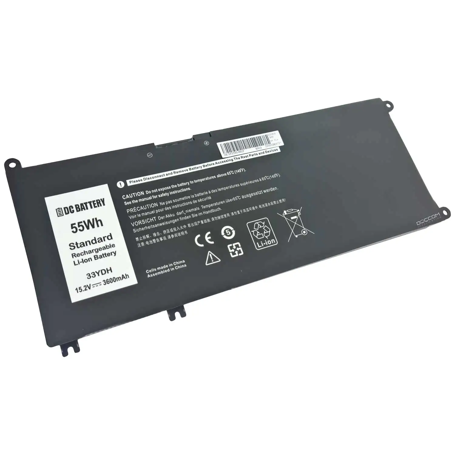 Bateria Compatível Notebook Dell Inspiron 17 7773, 17 7778, 17 7779, 17 7786, G3 15 3579, G3 15 G3579, G5 15 5587 - 55Wh 15.2V