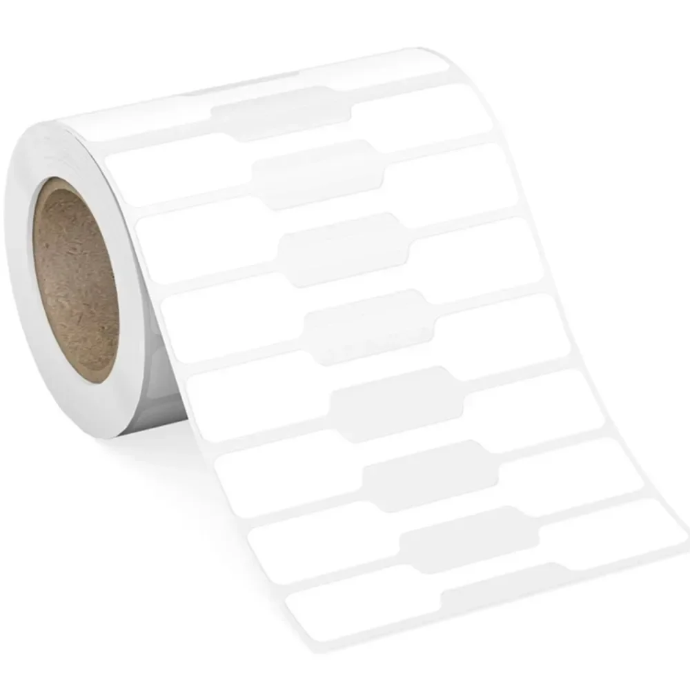 500pcs Jewelry Price Tags Kraft Paper Blank Self Adhesive Labels Rectangle Dumbbell Shape For Bracelet Ring Clothing