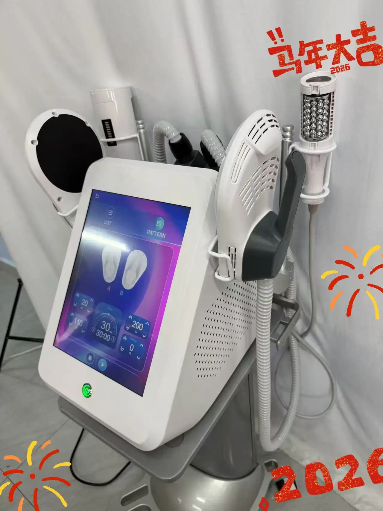 

2 IN 1 200HZ EMS Roller Slimming Cellulite Reduction Inner Ball Roller 360 Degree Infrared Vacuum Roller Massage Beauty Machine