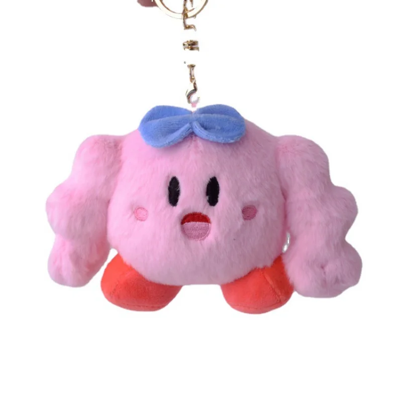 Japanese Cartoon Cute Creative Muscle Kirby Doll Small Pendant School Bag Hanging Keychain Children Birthday Holiday Gift 10cm