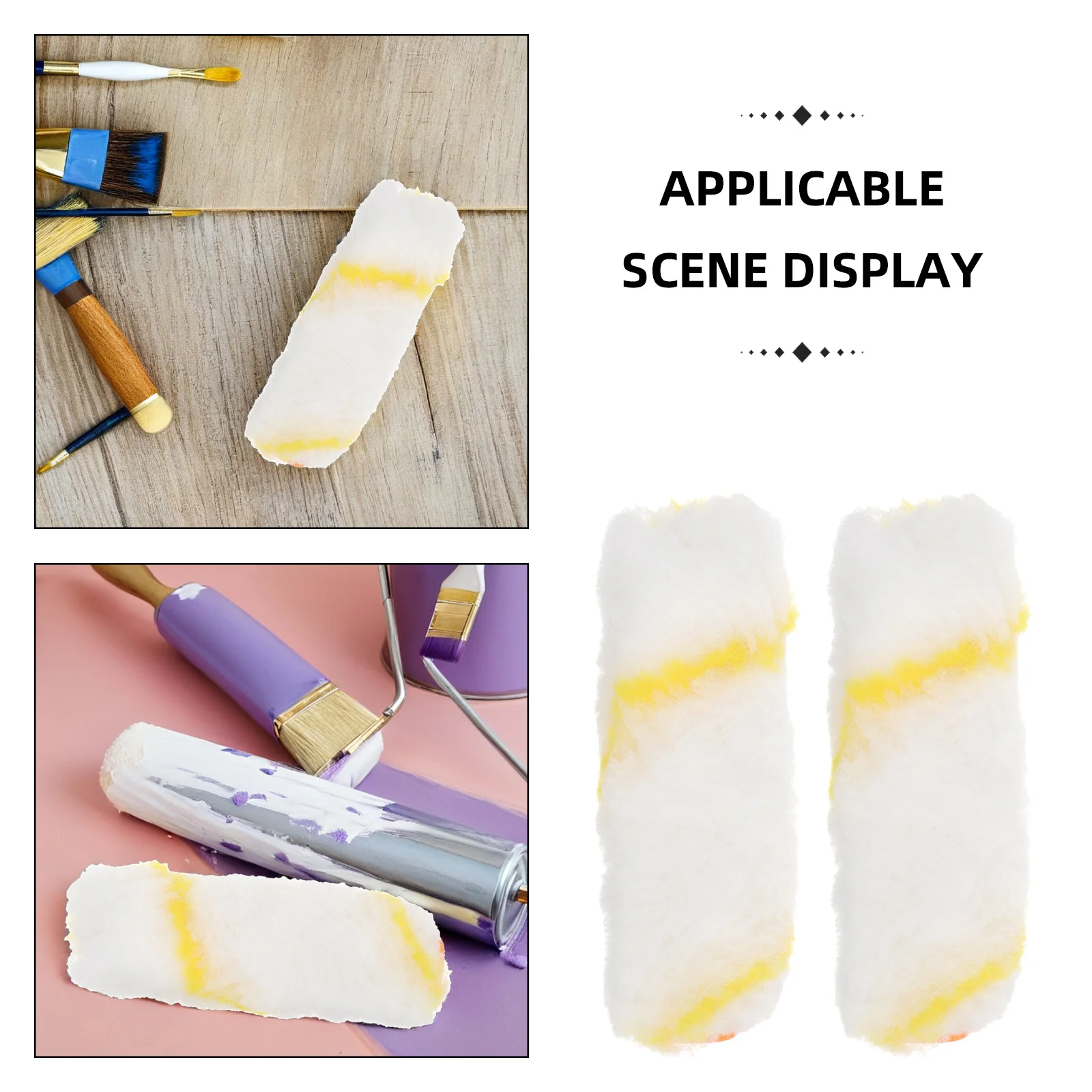 10 قطعة أغطية أسطوانة الطلاء عالية المتانة رأس مسطح لإصلاح المنزل خزانة حائط لوازم الطلاء بكرات الطلاء قيلولة الأسطوانة