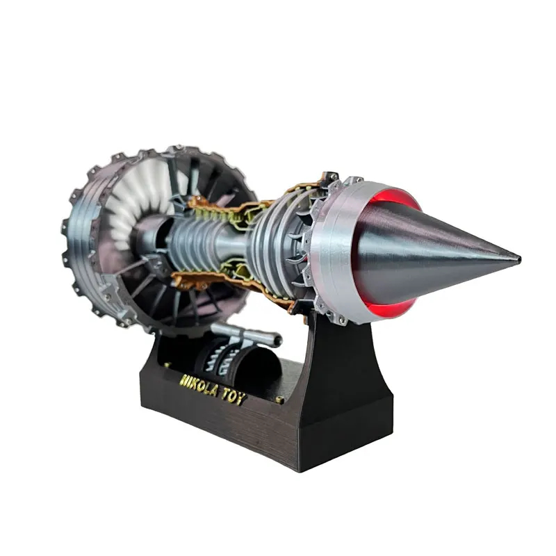 Turbo Jet Turbofan Engine Model Adjustable Speed Tail Flame Light Aircraft Engine PAL 3D Printing Craft Toy Plastic Model Kit