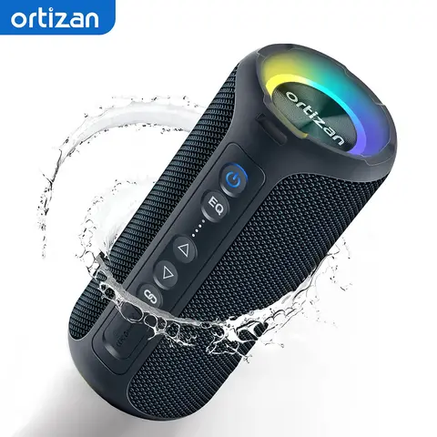 Ortizan 블루투스 스피커, 향상된 베이스, 휴대용 야외 무선 스피커, 30 시간 IP7 방수 샤워 스피커, 블루투스 5.3, 40W