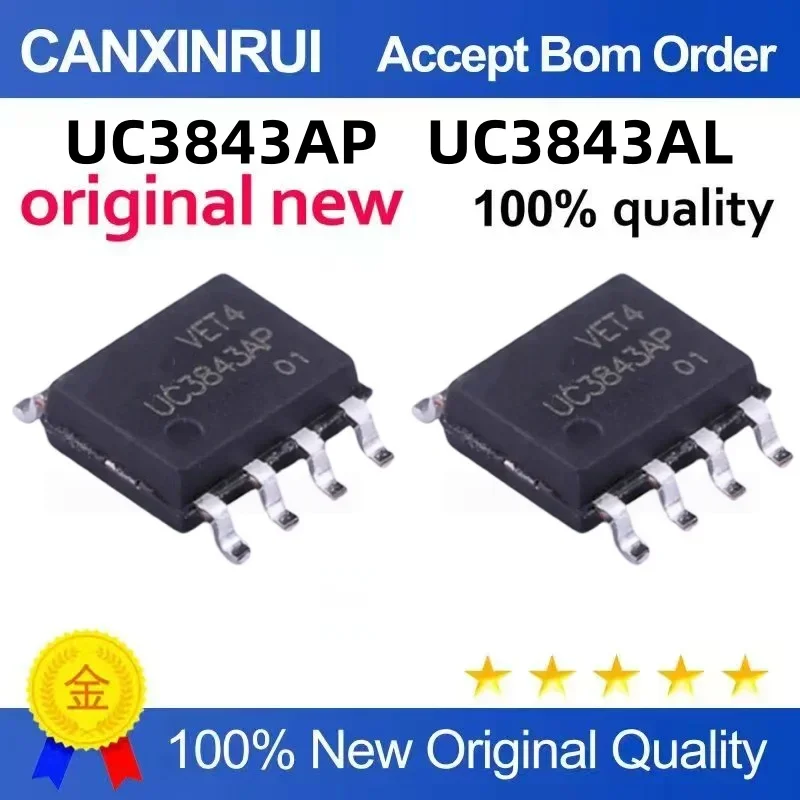 

(5 pieces) New UC3843AP-S08-R/AC-DC controller and regulator SOP-8 silk screen UC3843AP