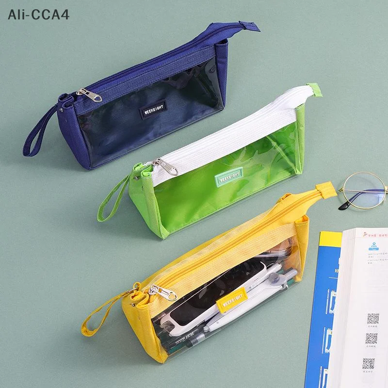 

Simple PVC Transparent Waterproof Pencil Case Large Capacity Portable Student Pen Bag Stationery Storage Bag School Supply Gifts