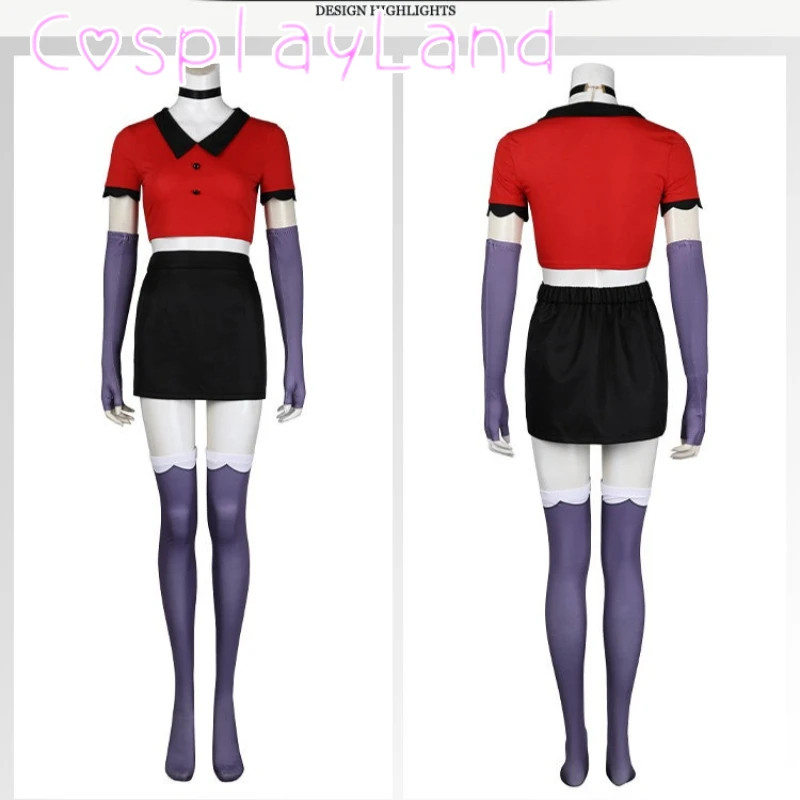 

Hotel Vaggie Cosplay Costume Anime Uniform Suit Halloween Party Carnival Costumes Role Play Comic Con Cosplay Fancy Top Skirt