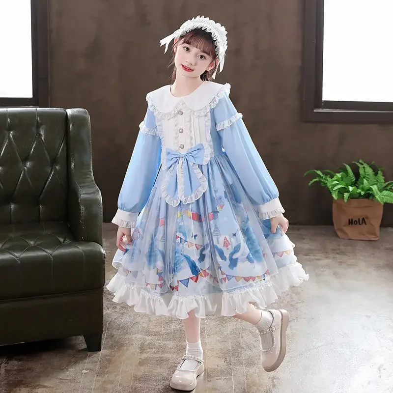 Women Alice Lolita Angel Pink Cotton Princess Dress Court-Style Gothic Tank Dress Costume Cute Anime Maid Layer Dress For Girls