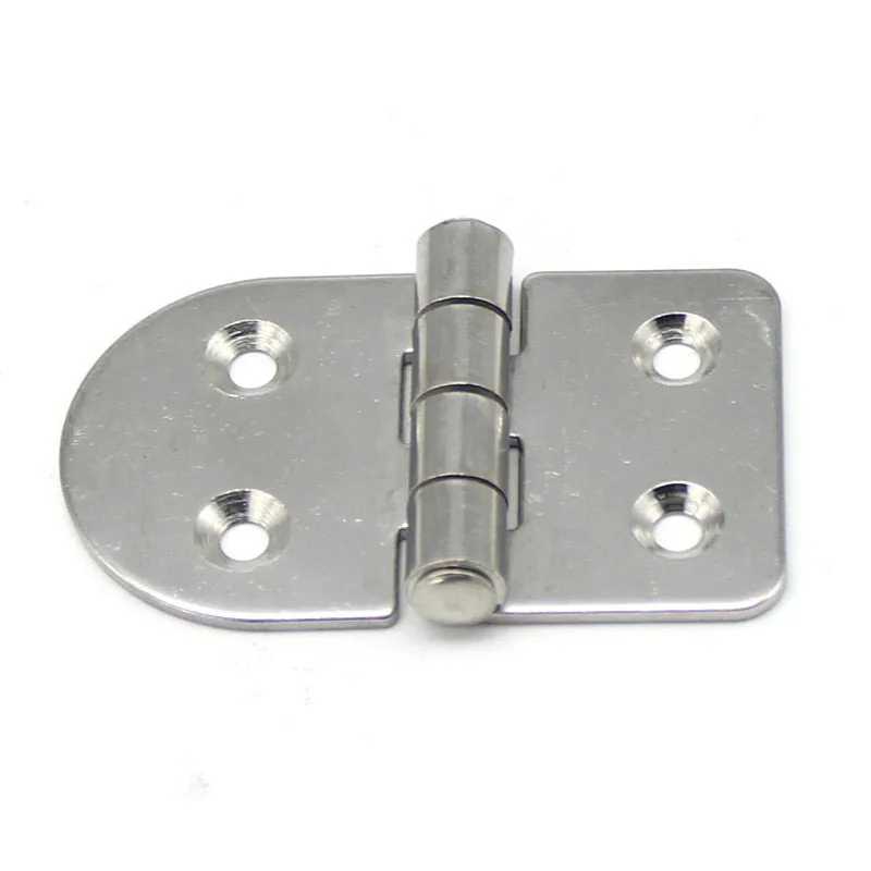 Stainless Steel Cabinet Door Connector Large Bent with Holes Semi-Circular Hinge for Countertop Dining Table Wood Table