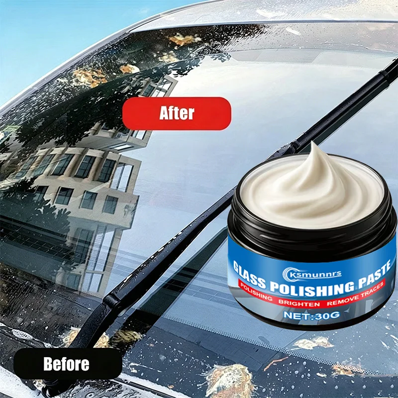 Car Glass Polishing Paste, Remove Oxidation Reduce Wiper Noise, Improve Visibility & Long Protection