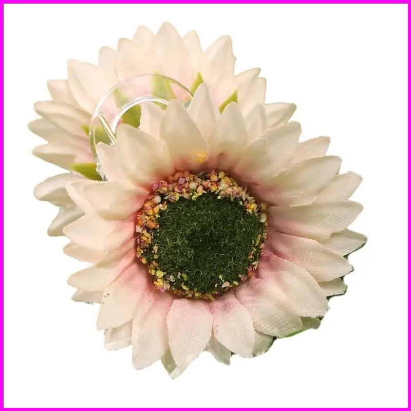 ピンクのバレンタインデーのヘア爪クリップ ポニーテール爪ひまわりバレッタ ヘアクリップ