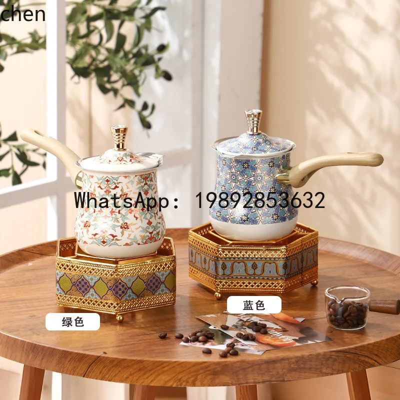 

gold heated tea warmer - portable tea brewing and insulation base