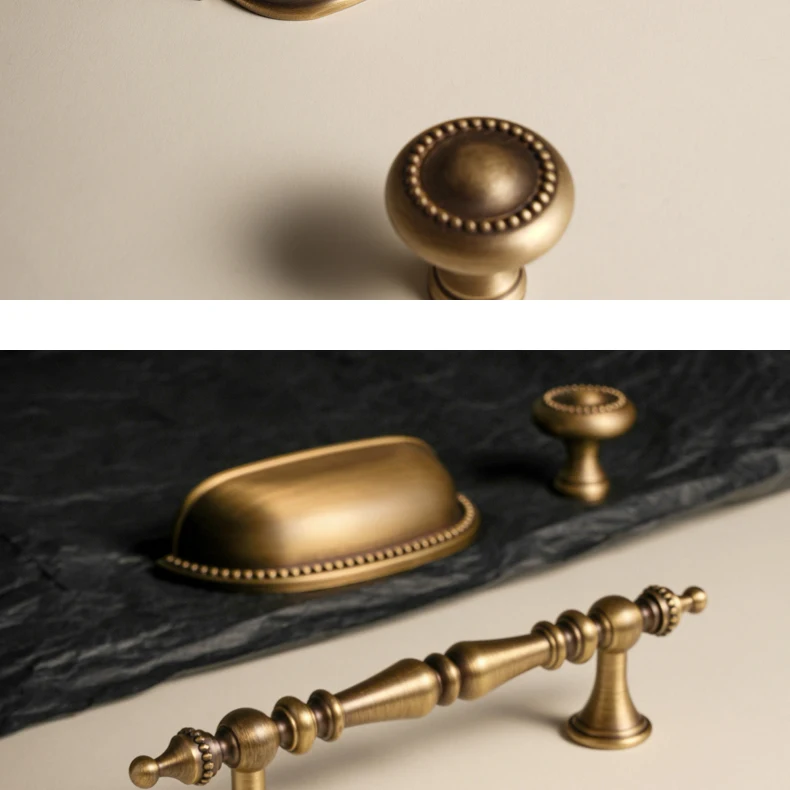 Antique brass crown cabinet handle product image 6