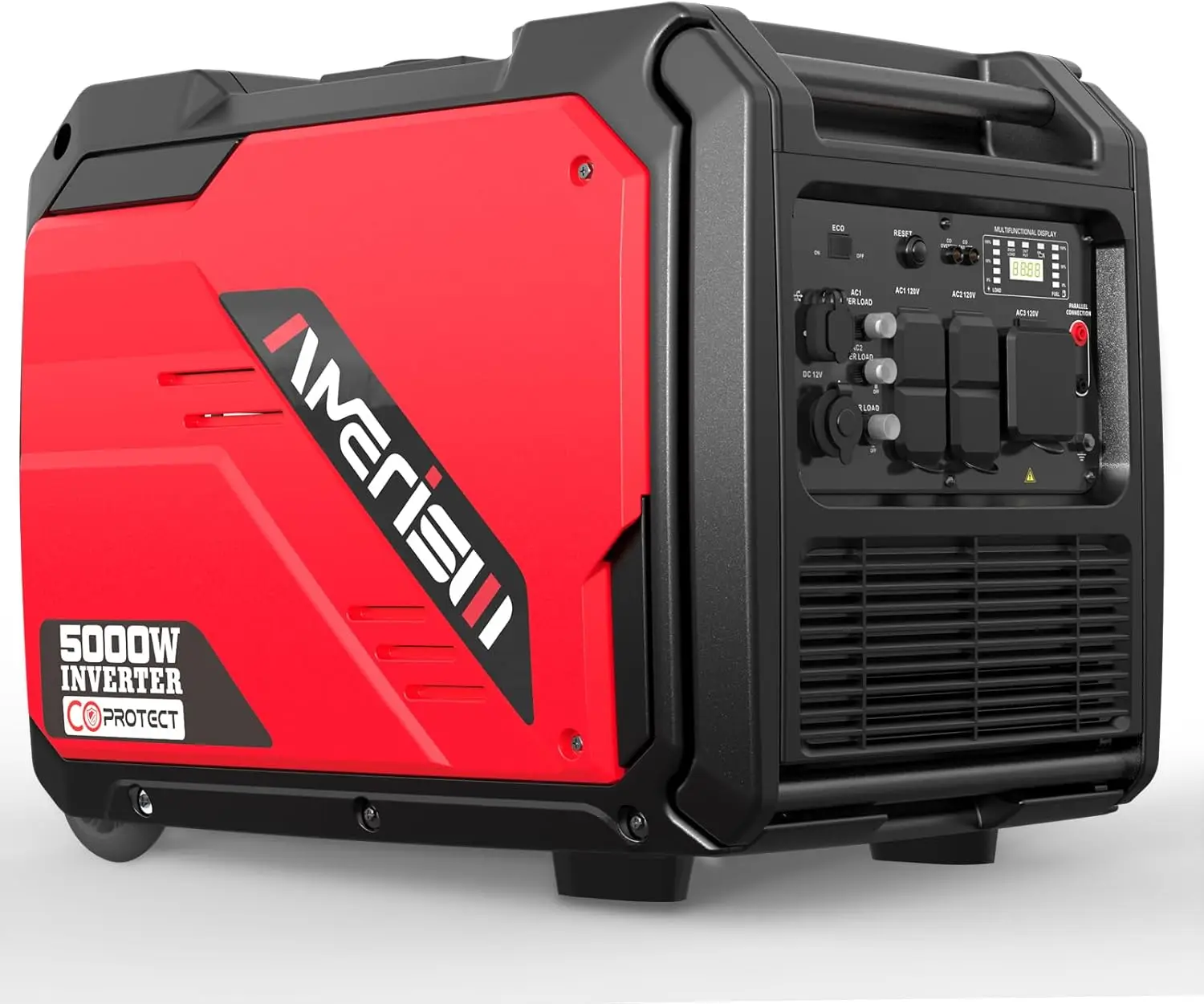 

5000-Watt Gas-Powered Portable Inverter Generator with CO Sensor, RV Ready 30A Outlet, Wheels Handle Kit, EPA Compliant
