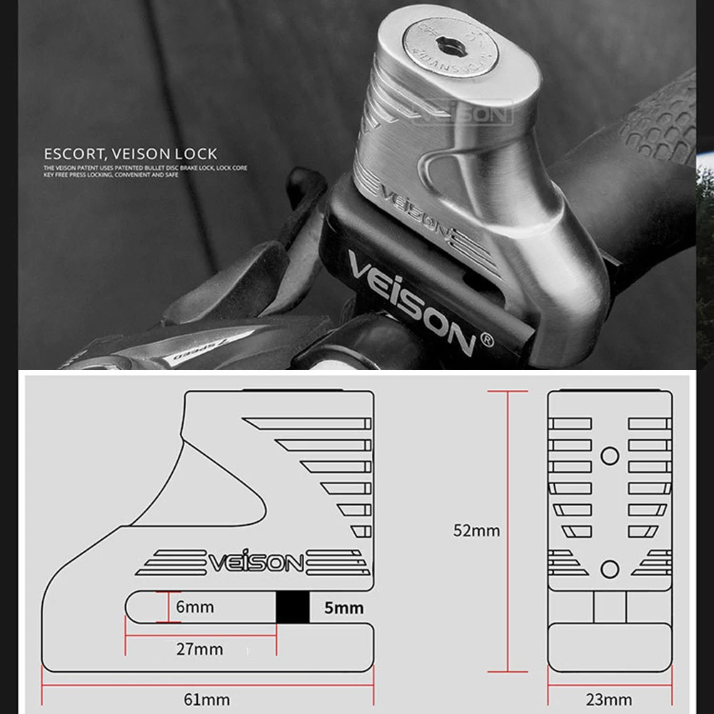 모토크로스 도난 방지 디스크 브레이크 잠금 장치 안전 보호 오토바이 야외 도난 방지 오토바이 잠금 장치 스쿠터 자전거 디스크 잠금 장치