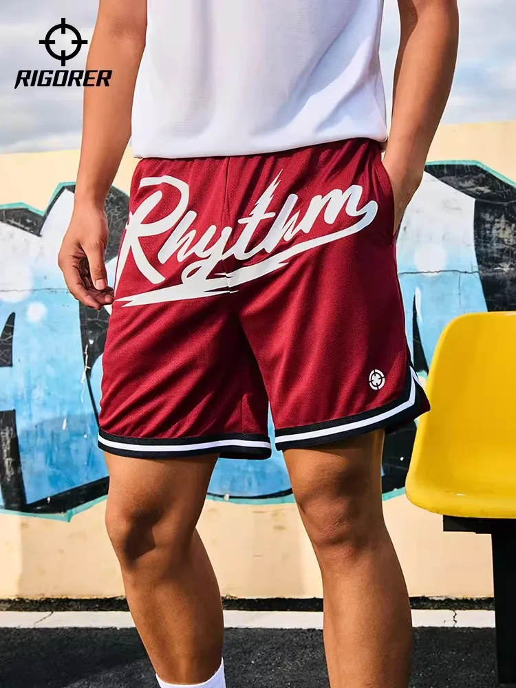 

Спортивные шорты RIGORER, мужские баскетбольные легкие шорты для фитнеса, дышащие спортивные шорты для бега, быстросохнущие брюки, большие размеры