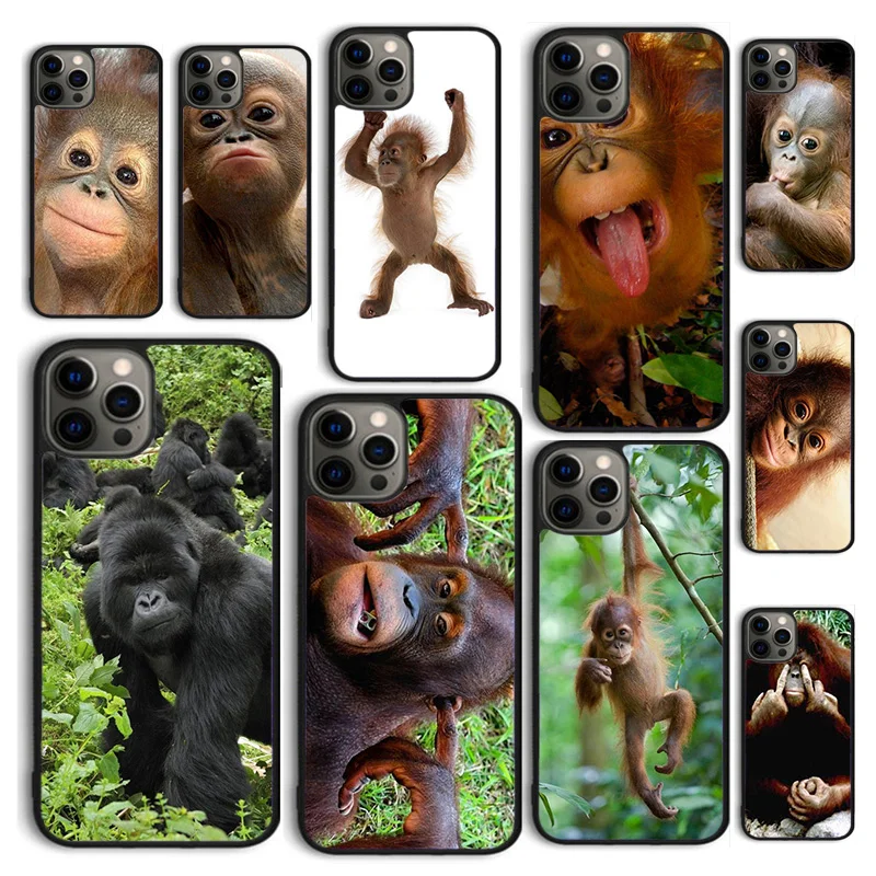 Autumu CUTE ORANGUTAN monkey BABY Phone Case Cover for iPhone 16 15 12 mini 11 13 14 Pro Max SE2020 Apple 6 7 8 Plus Coque