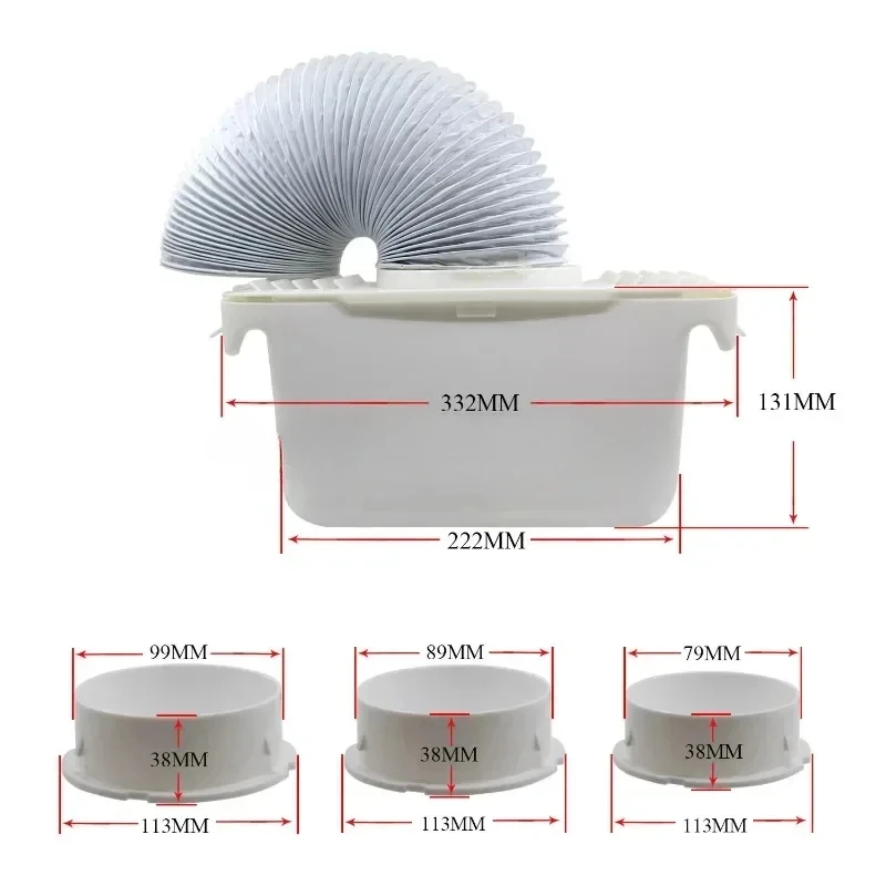 Universal Drum Dryer Condenser Hose, Ventilation Kit Cartridge For Parts Of 1PVC Flexible Stretch Exhaust Pipe