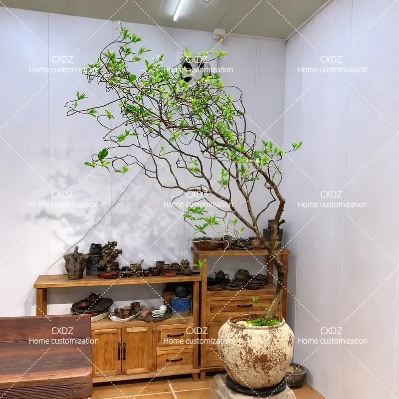 Simulation island spring flowers potted green plants interior decoration landscaping floor ornaments simple fake tree plants