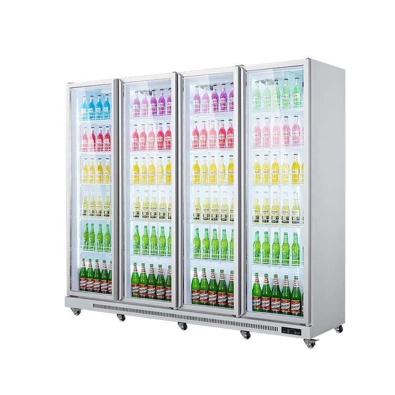 Commercial Refrigerator Bar Internet Celebrity Beer Cabinet Fresh-Keeping Display Cabinet Vertical Refrigerator Four-Door