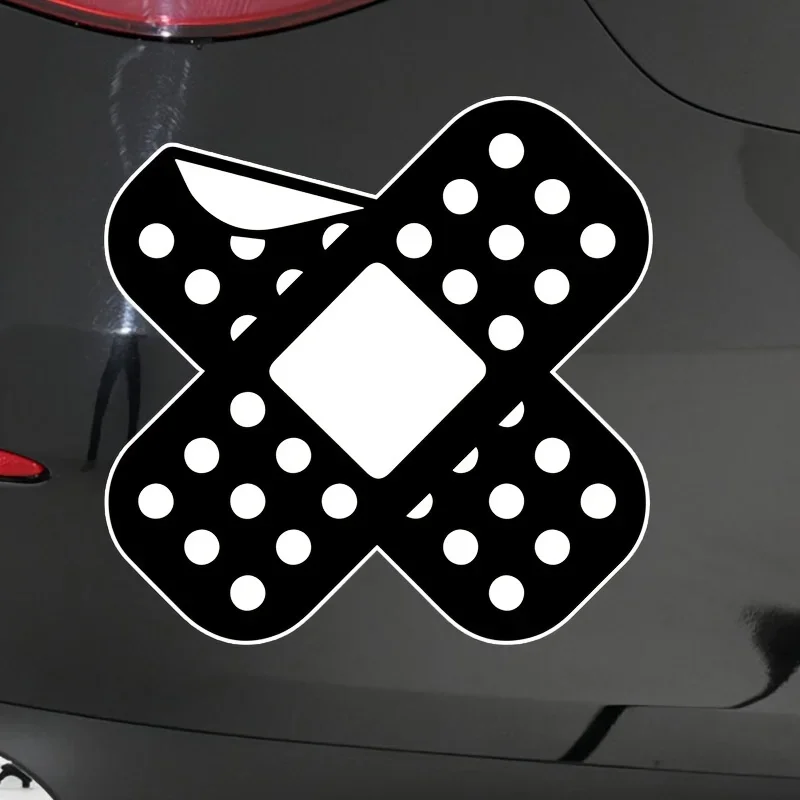 

1 шт. наклейка в форме бинта — большой черный дизайн в горошек для ноутбуков и автомобилей — необычный стиль, водонепроницаемый прочный виниловый аксессуар