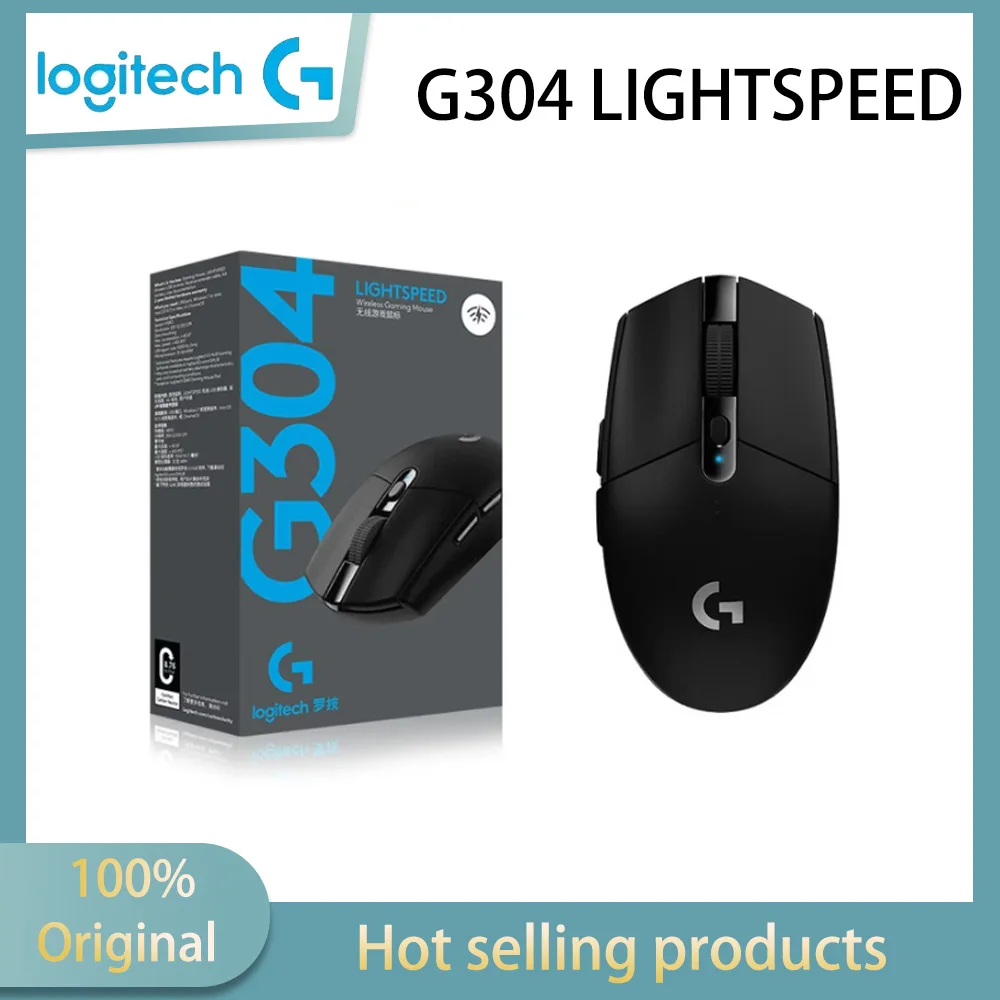 

Беспроводная игровая мышь Logitech G304 LIGHTSPEED: легкая, портативная, с долгим сроком службы батареи, 12000 DPI, 400 IPS, 6 кнопок