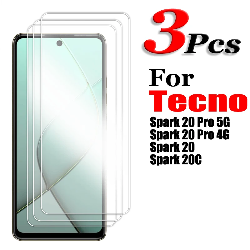 2/3/4PCS For Tecno Spark 20 Pro Glass For Tecno Spark 20C 20 Pro 4G 5G Screen Protector HD Transparent Protective Tempered Glass