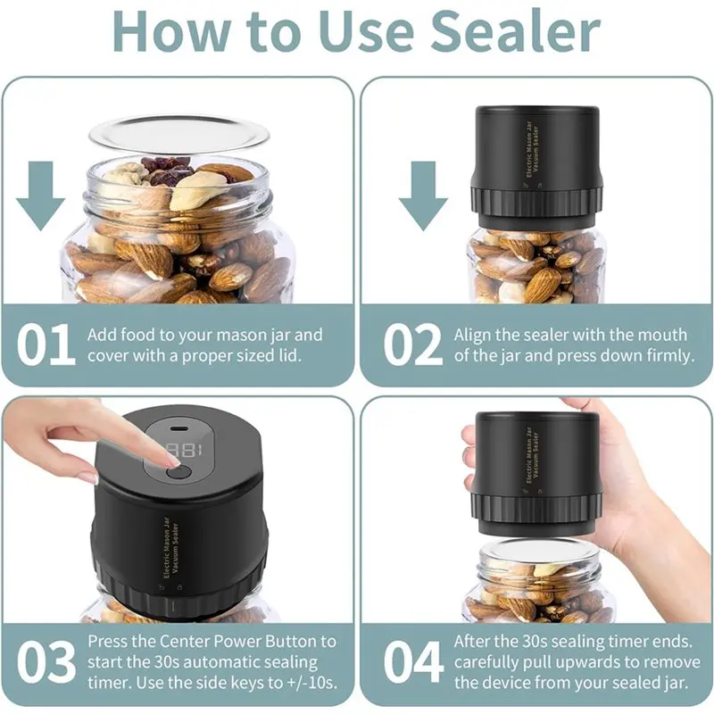 مجموعة أدوات غطاء تعليب الفم العريض والفم العادي A41I 3X لتخزين المواد الغذائية باللون الأسود #2