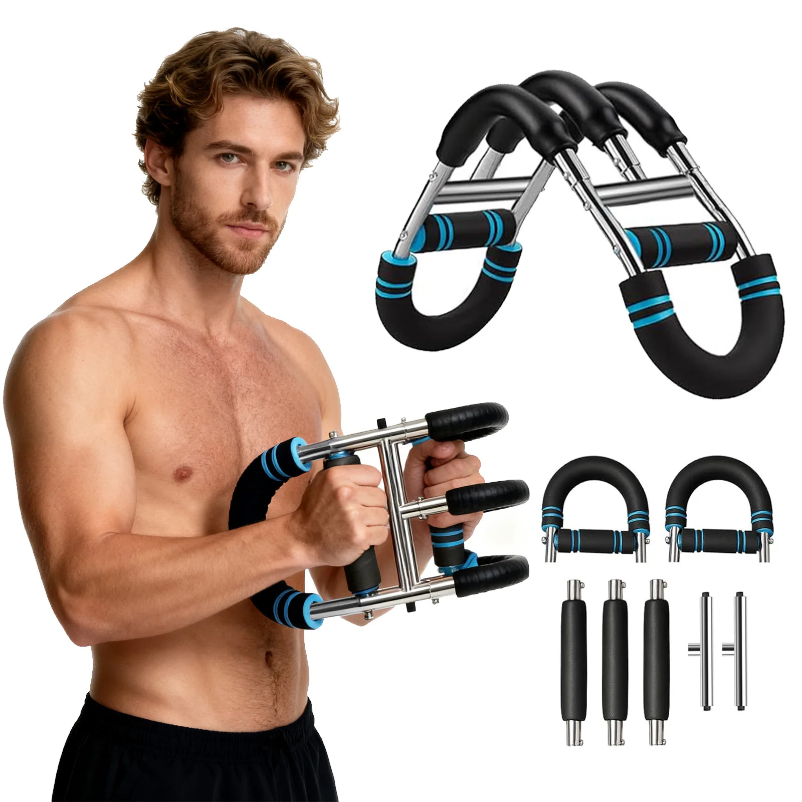 Twister Arm Trainer 40-60, Appareil d'entraînement réglable pour la poitrine, les avant-bras et les triceps, Renforceur musculaire pour hommes et femmes, Équipement de fitness à domicile