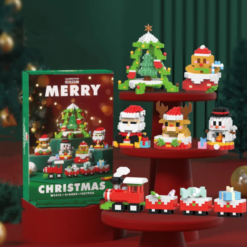 Kerstversiering Kerst Adventsverrassing Blinde Doos Christma Bouwstenen Sets Kerstman Speelgoedset Kindercadeaus