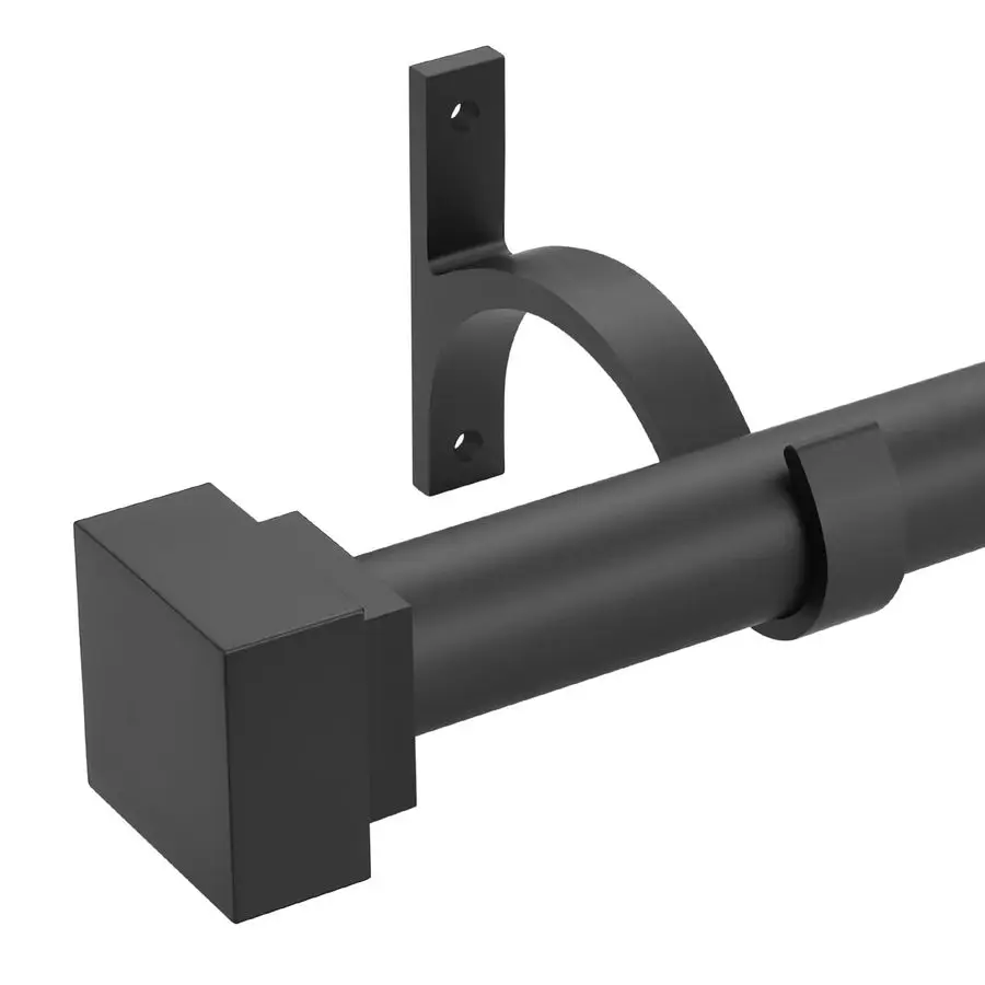 

Curtain Rods for Windows 72 to 144 Inch612ft,1 Inch Diameter Adjustable Heavy Duty Drapery Rods,with Modern Square Aluminum Allo