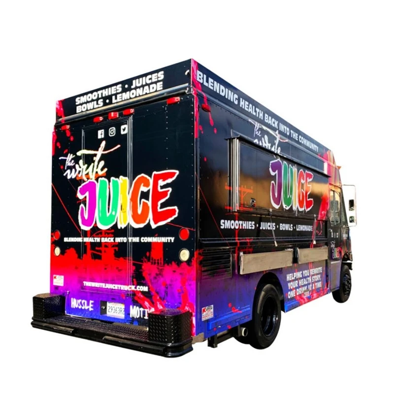 วินเทจมือถือไอศครีมรถบรรทุกอาหารกาแฟรถตู้ครัวมือถือร้านอาหารไฟฟ้า Taco รถเข็นอาหาร