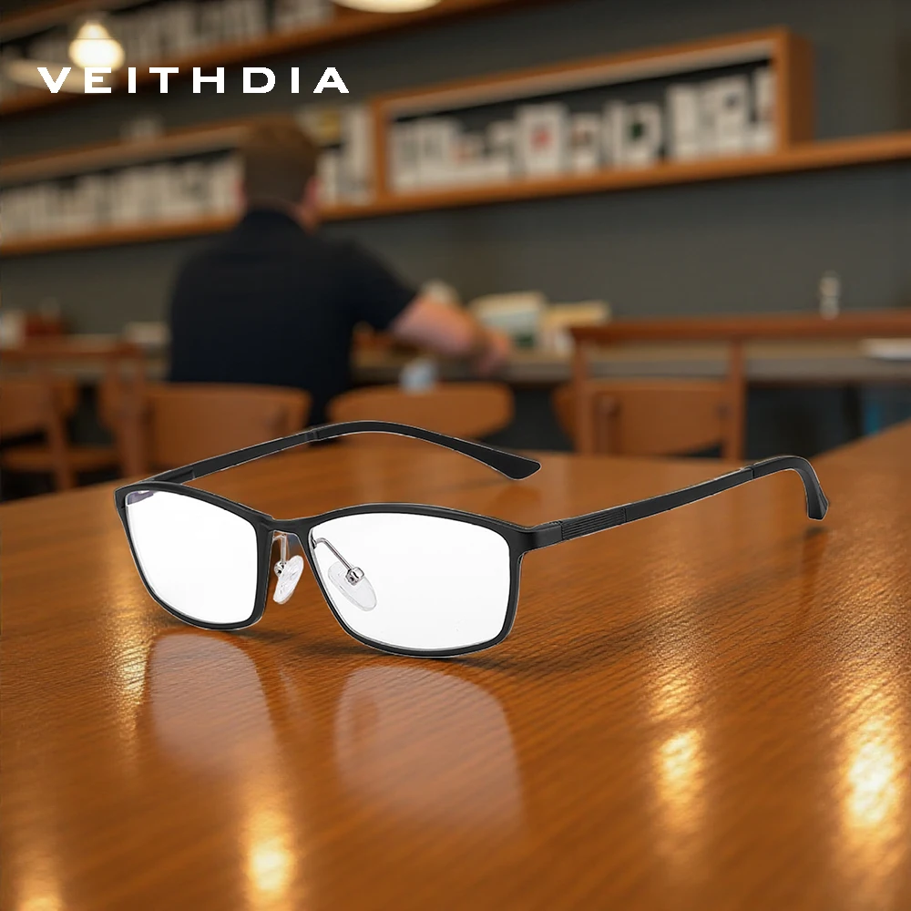 

VEITHDIA Новое поступление, оправа для очков, алюминиевая компьютерная оправа с защитой от синего света, против усталости, радиационно-стойкие оптические очки EF8708