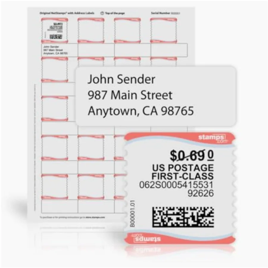 

NetStamps Printable Postage Labels w/Address Subscription Required - Print Approved Postage - Inkjet and Laser Printers - Busin