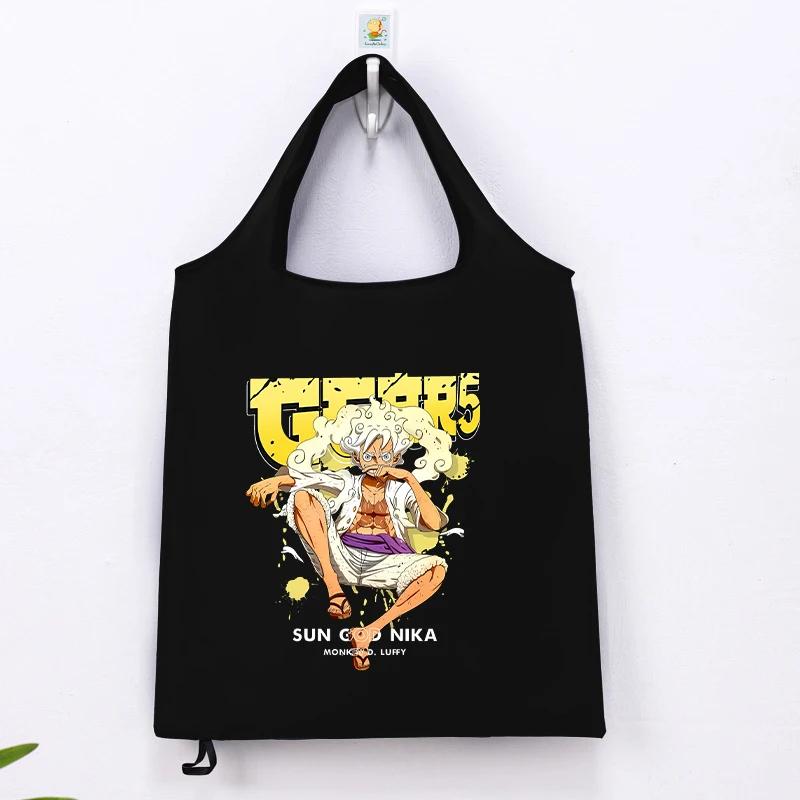 One Piece Luffys uomo donna borsa per la spesa pieghevole facile da trasportare custodia riutilizzabile di grande capacità custodia Anime Cute Kids