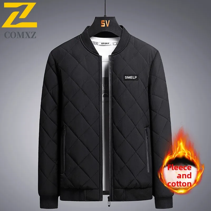 

Men's Parka Coat Baseball Collar Lightweight Luxury Business Travel Down Jacket Office Work Winter Warm Windproof Bread Jacket