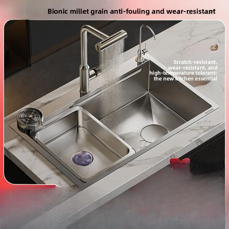 

Мойка очень толстая 5 мм с рисовым зерном и тиснением из нержавеющей стали 304, кухонная большая с одним слотом